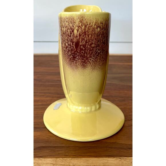 Royal Haeger Glazed Ceramic Yellow Brown Tulip Vase Ceramic Blended Beaded Base - Picture 3 of 13